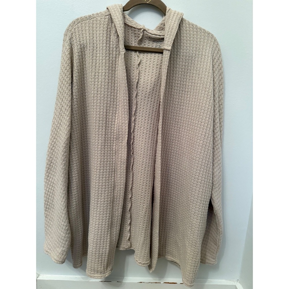 American Eagle Soft Plush women's Hooded Cardigan Beige oversized M/M